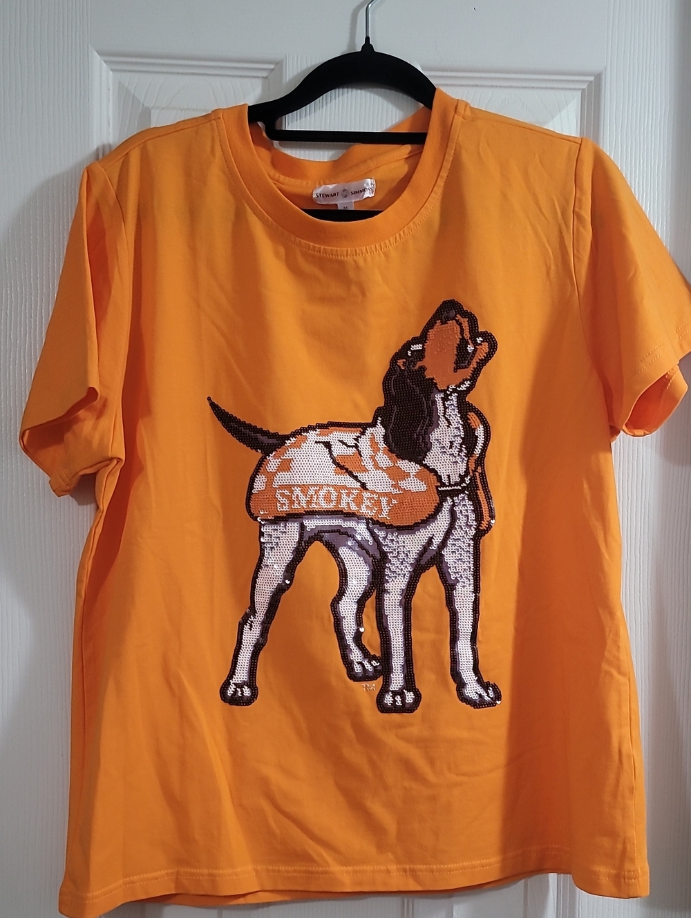 Stewart Simmons Orange Dog Sequin Graphic Tee VOLS Mascot